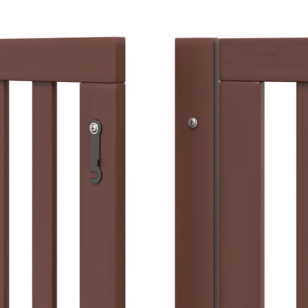 Cancello Cani Porta Pieghevole Marrone 6 Pannelli 480cm Pioppo — miniatura 8 di 11