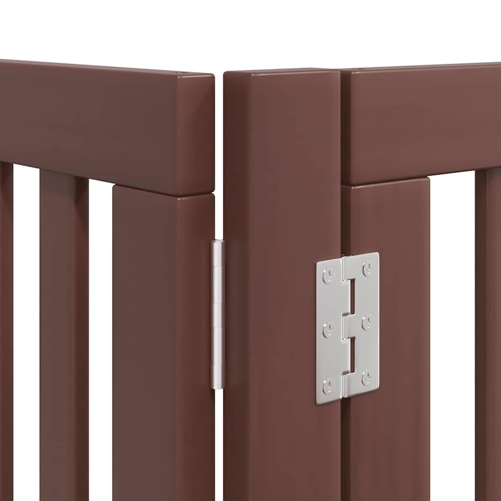 Cancello Cani Porta Pieghevole Marrone 6 Pannelli 480cm Pioppo — miniatura 9 di 11