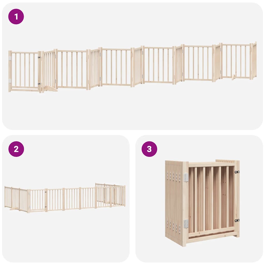 Cancello per Cani Porta Pieghevole 12 Pannelli 600 cm in Pioppo — miniatura 5 di 11