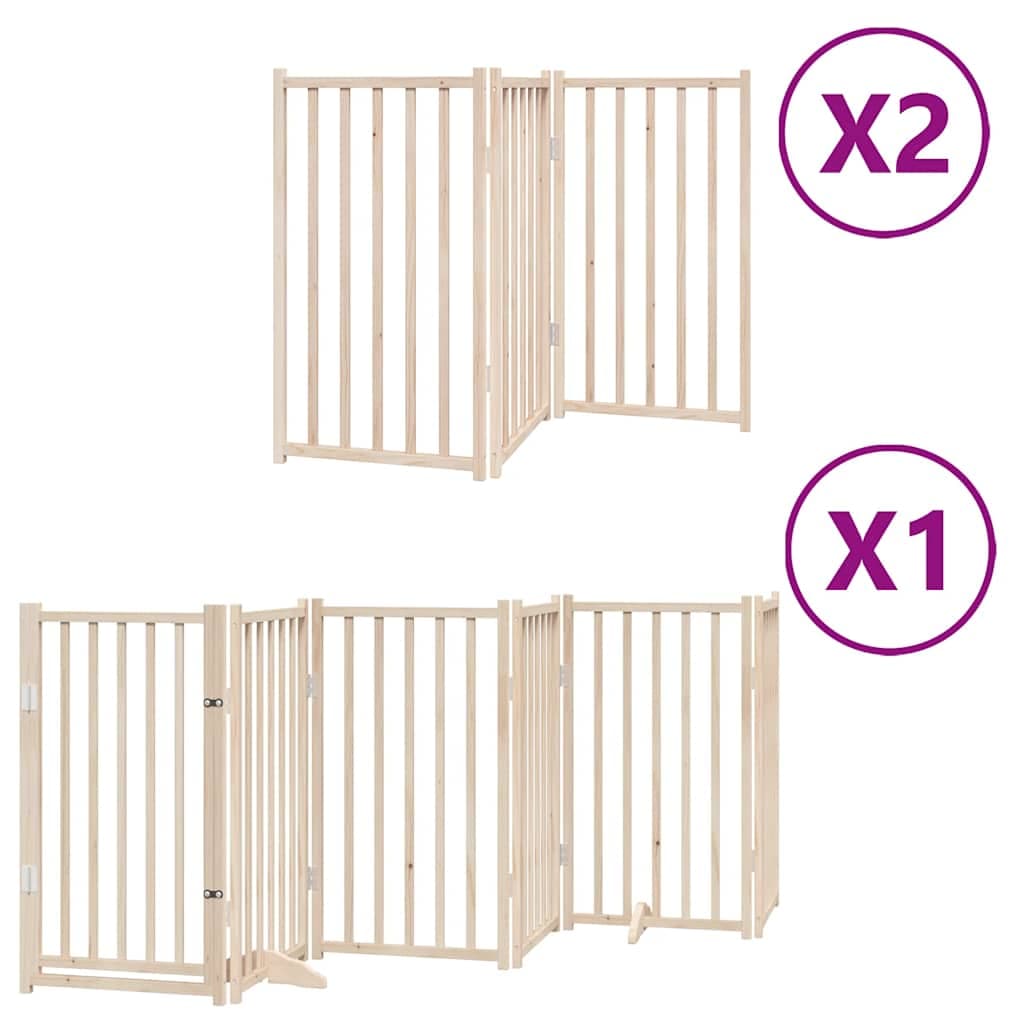 Cancello per Cani Porta Pieghevole 12 Pannelli 600 cm in Pioppo — miniatura 2 di 11