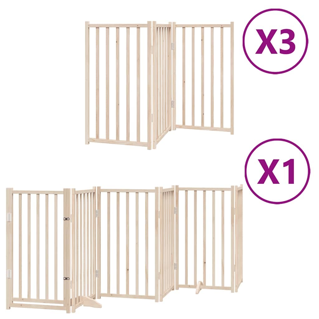 Cancello per Cani Porta Pieghevole 15 Pannelli 750 cm in Pioppo — miniatura 2 di 11