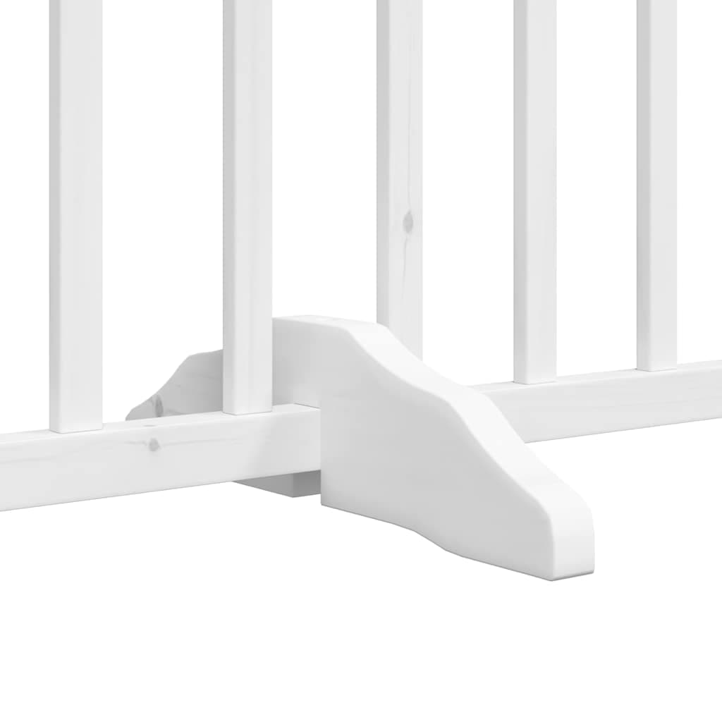 Cancello Cani Porta Pieghevole Bianco 9 Pannelli 450 cm Pioppo — foto 6 di 11
