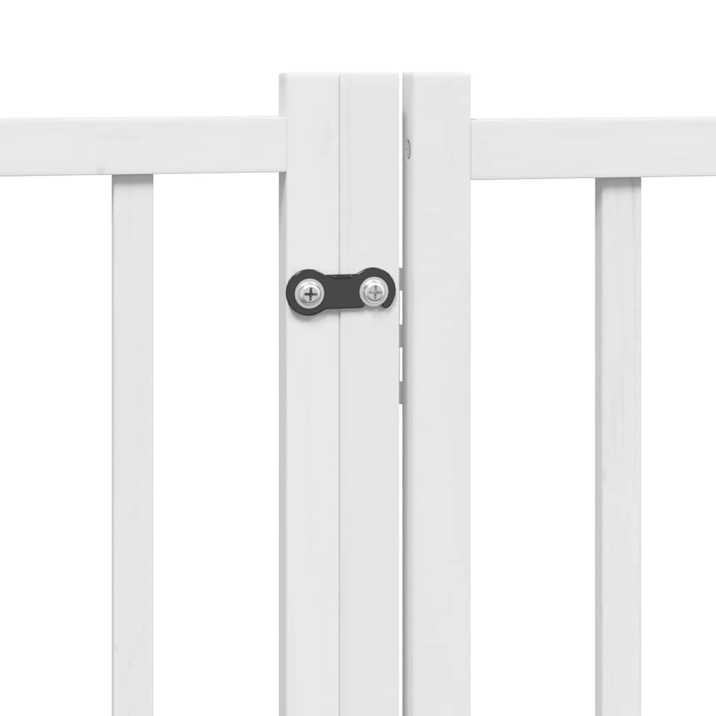 Cancello Cani Porta Pieghevole Bianco 9 Pannelli 450 cm Pioppo — foto 7 di 11