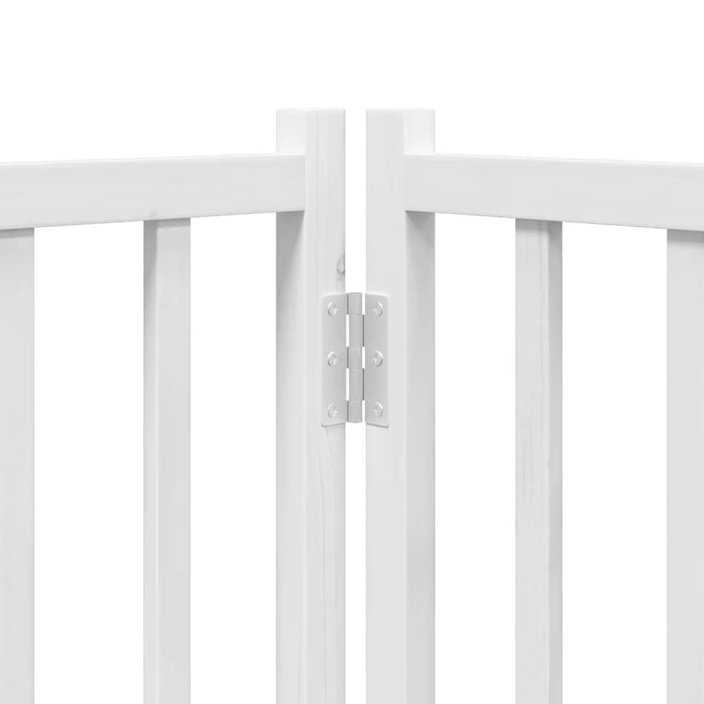 Cancello Cani Porta Pieghevole Bianco 9 Pannelli 450 cm Pioppo — foto 8 di 11