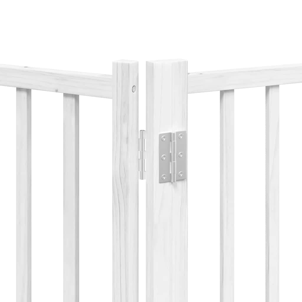 Cancello Cani Porta Pieghevole Bianco 9 Pannelli 450 cm Pioppo — foto 10 di 11