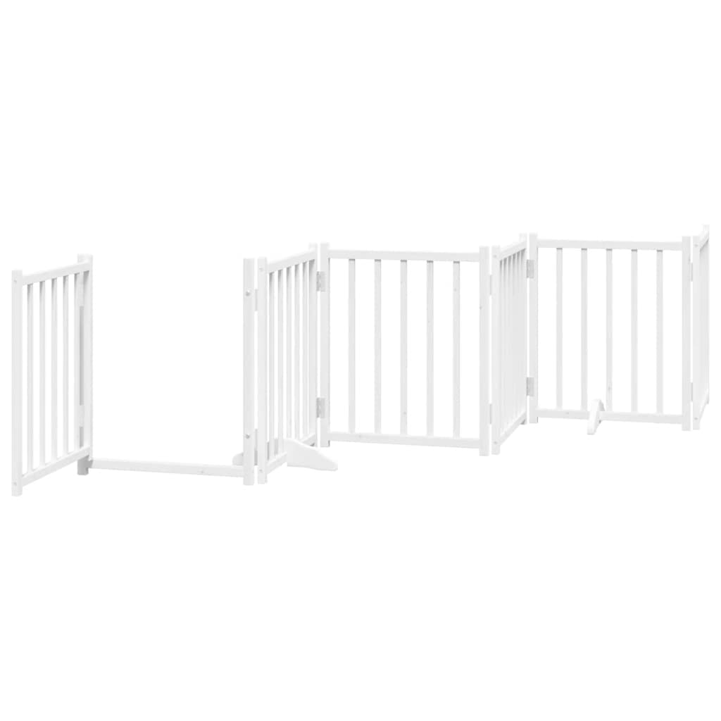 Cancello Cani Porta Pieghevole Bianco 12 Pannelli 600 cm Pioppo — miniatura 4 di 11