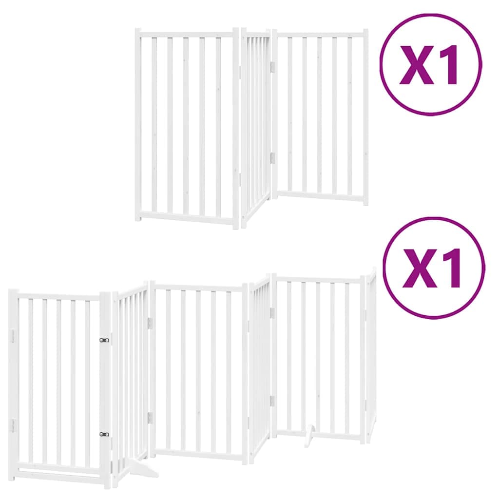 Cancello Cani Porta Pieghevole Bianco 9 Pannelli 450 cm Pioppo — miniatura 2 di 11