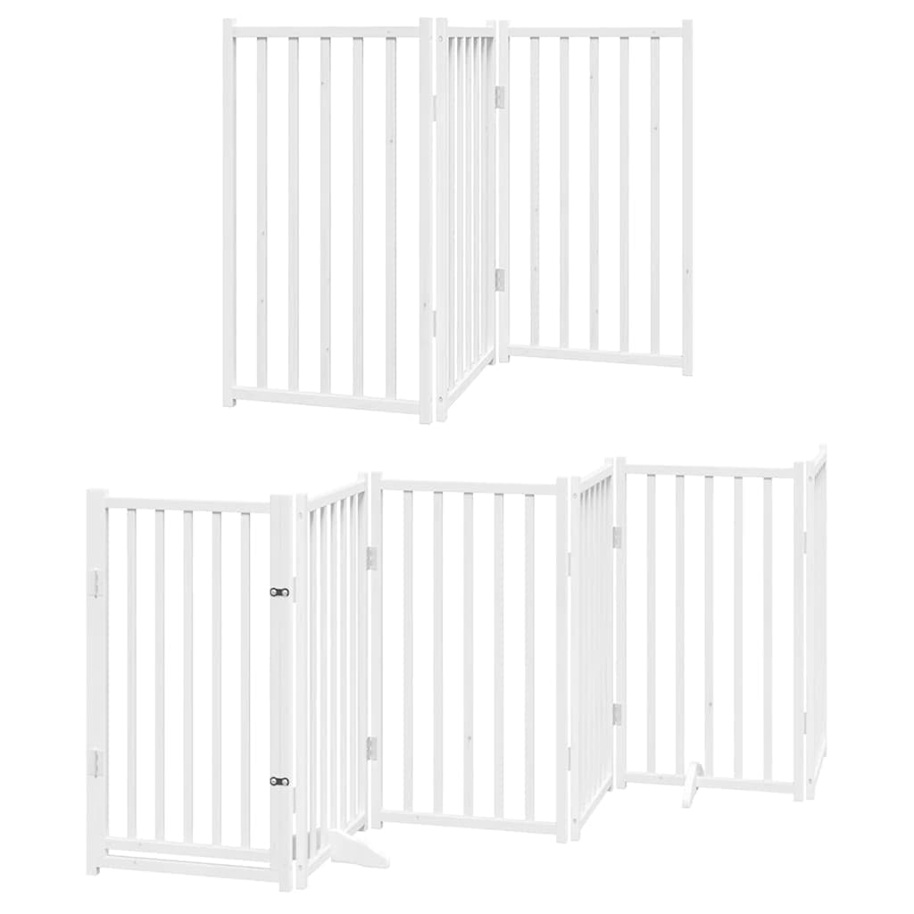 Cancello Cani Porta Pieghevole Bianco 12 Pannelli 600 cm Pioppo — miniatura 3 di 11
