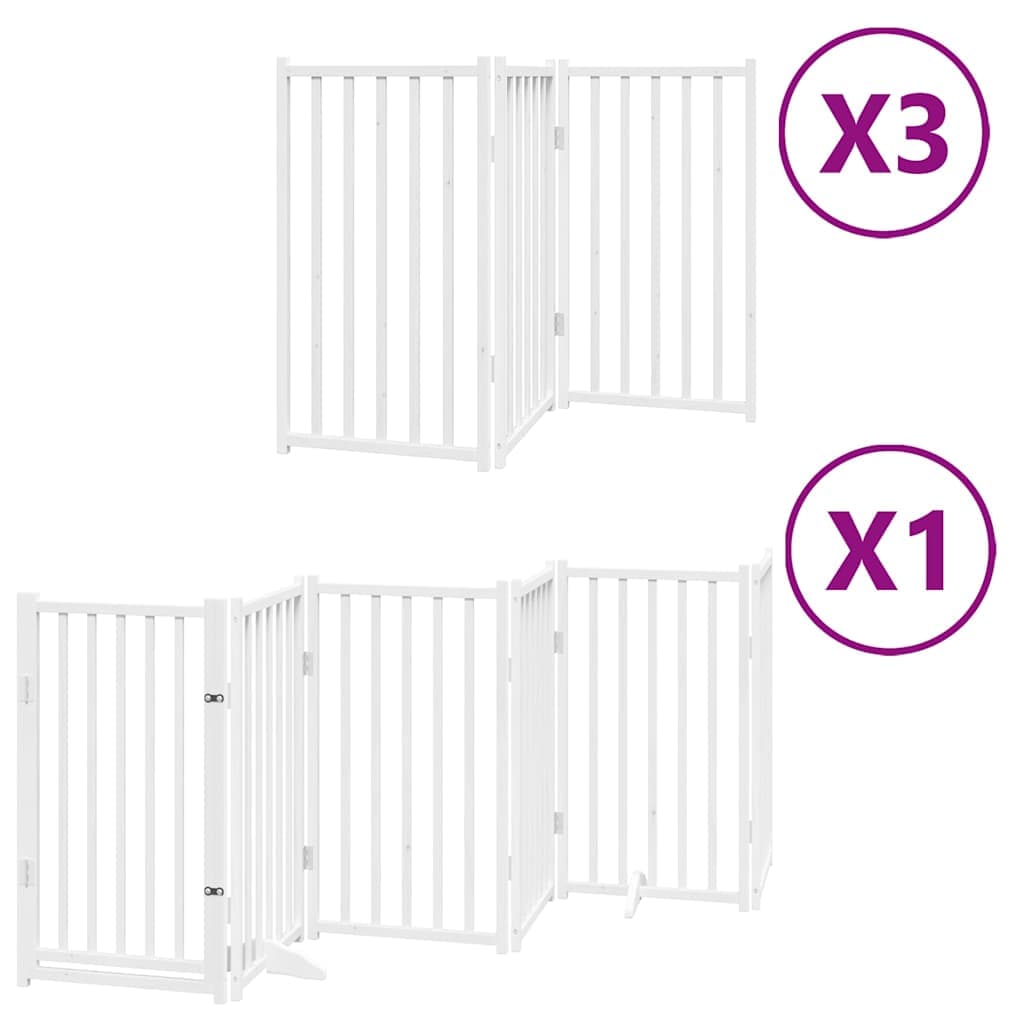 Cancello Cani Porta Pieghevole Bianco 15 Pannelli 750 cm Pioppo — miniatura 2 di 11