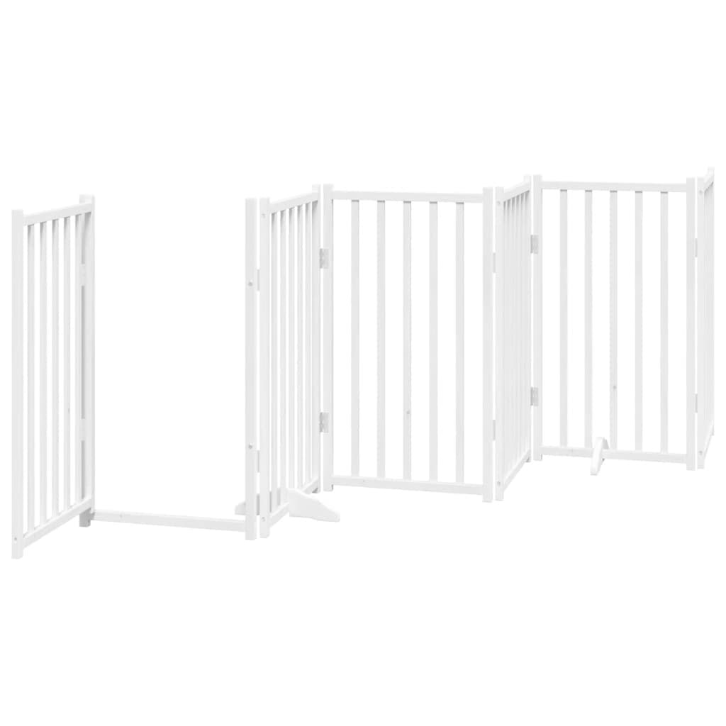 Cancello Cani Porta Pieghevole Bianco 15 Pannelli 750 cm Pioppo — miniatura 4 di 11