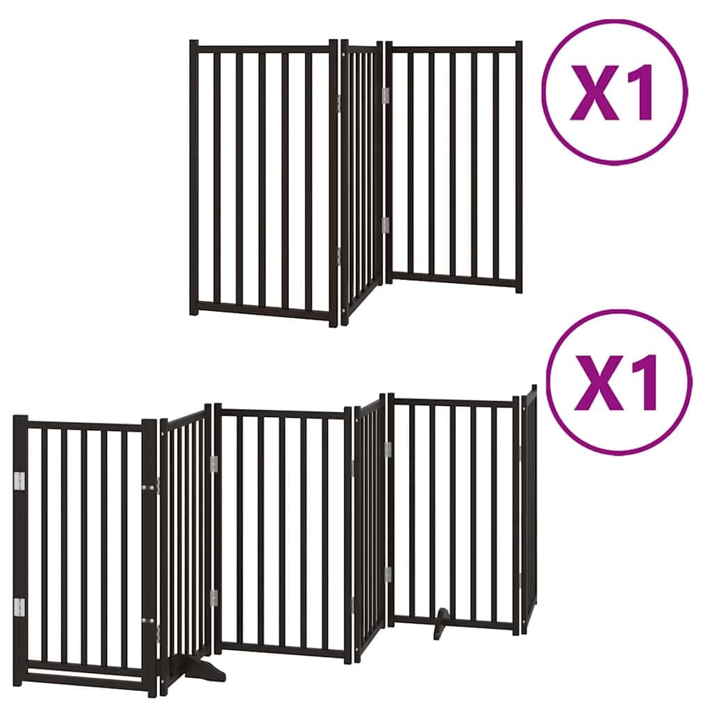 Cancello per Cani Porta Pieghevole Nero 9 Pannelli 450cm Pioppo — miniatura 2 di 11
