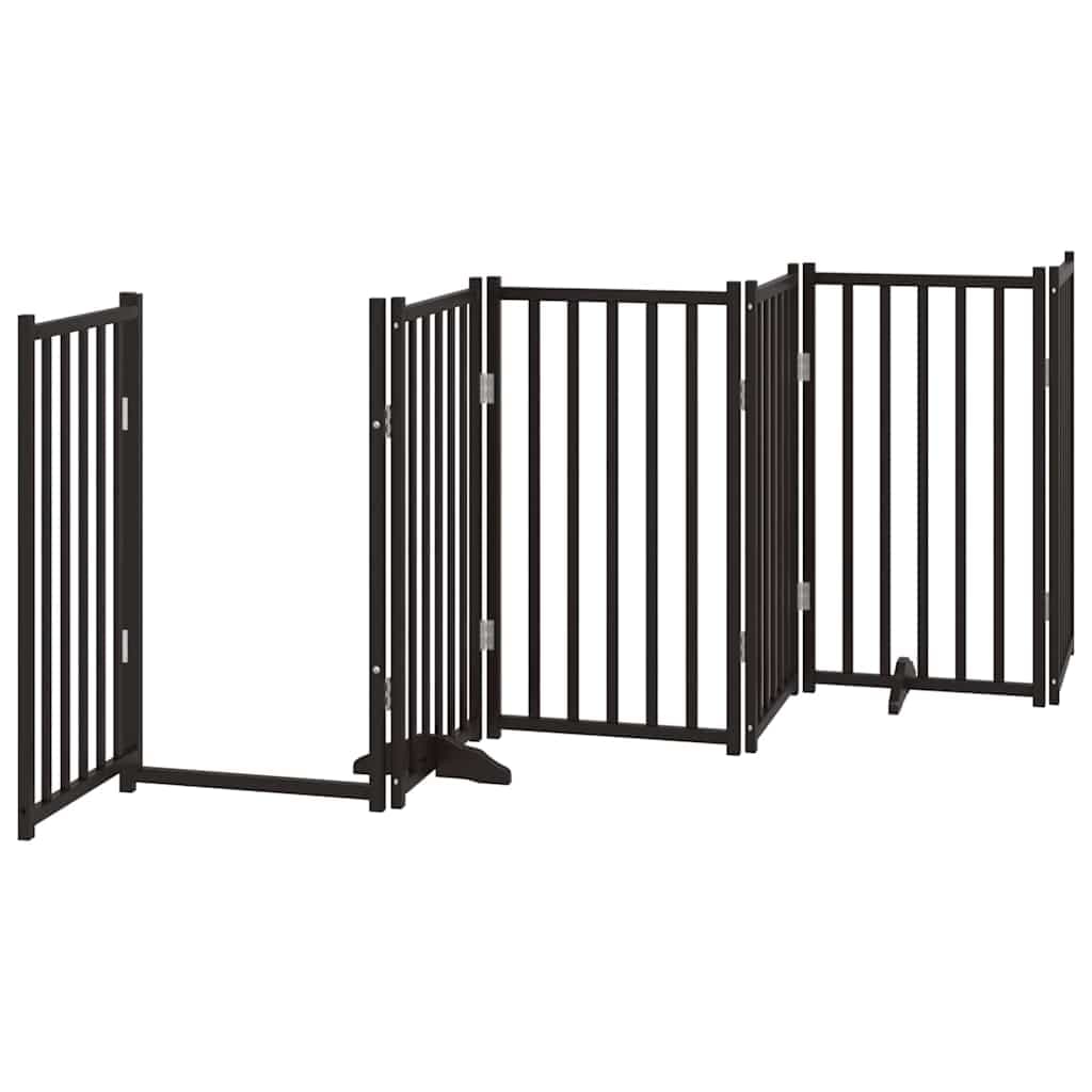 Cancello per Cani Porta Pieghevole Nero 9 Pannelli 450cm Pioppo — miniatura 4 di 11