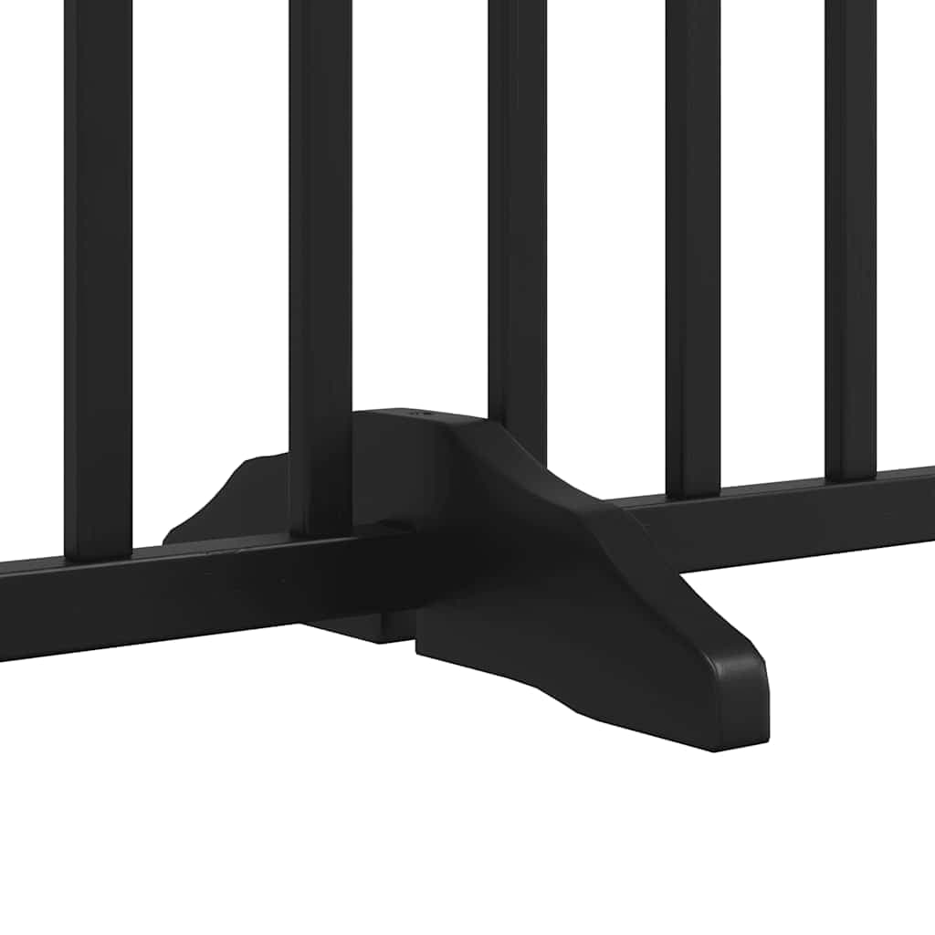 Cancello per Cani Porta Pieghevole Nero 9 Pannelli 450cm Pioppo — miniatura 6 di 11