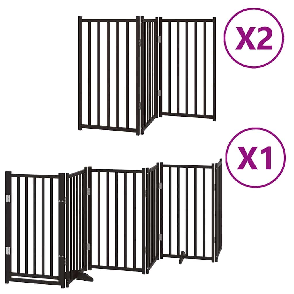 Cancello Cani Porta Pieghevole Nero 12 Pannelli 600 cm Pioppo — miniatura 2 di 11