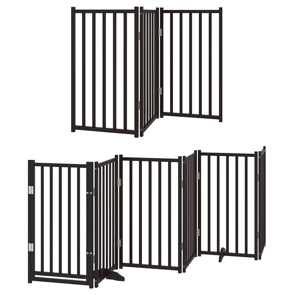 Cancello Cani Porta Pieghevole Nero 12 Pannelli 600 cm Pioppo — miniatura 3 di 11