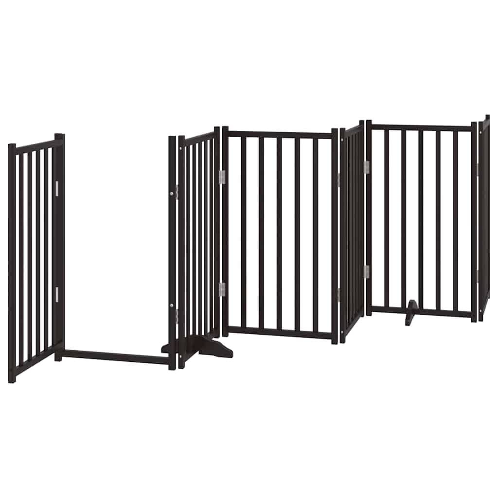 Cancello Cani Porta Pieghevole Nero 12 Pannelli 600 cm Pioppo — miniatura 4 di 11