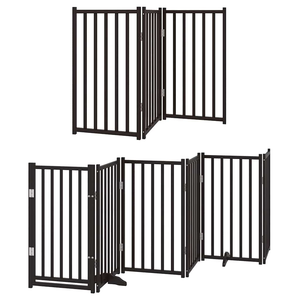 Cancello Cani Porta Pieghevole Nero 15 Pannelli 750 cm Pioppo — miniatura 3 di 11