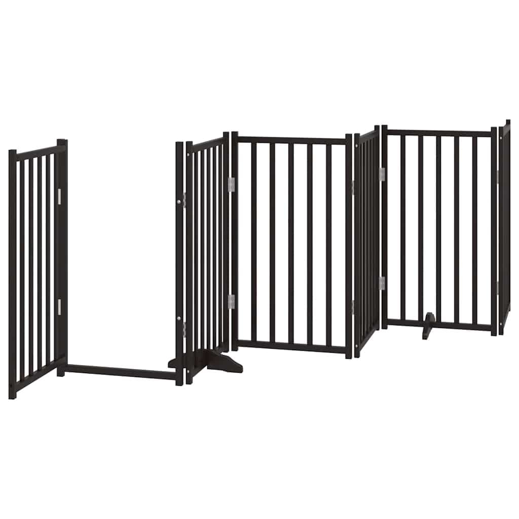 Cancello Cani Porta Pieghevole Nero 15 Pannelli 750 cm Pioppo — miniatura 4 di 11