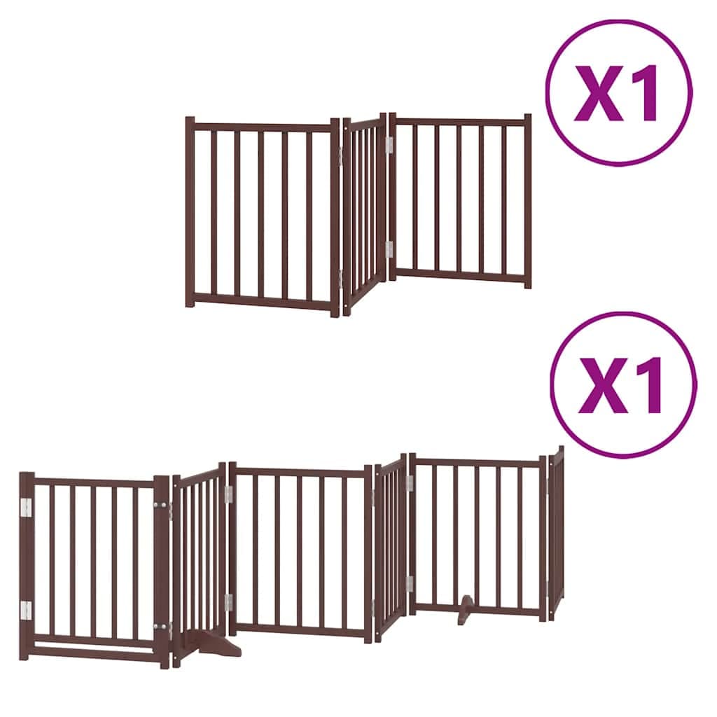 Cancello Cani Porta Pieghevole Marrone 9 Pannelli 450cm Pioppo — miniatura 2 di 11