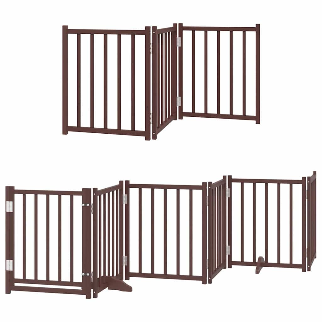 Cancello Cani Porta Pieghevole Marrone 9 Pannelli 450cm Pioppo — miniatura 3 di 11