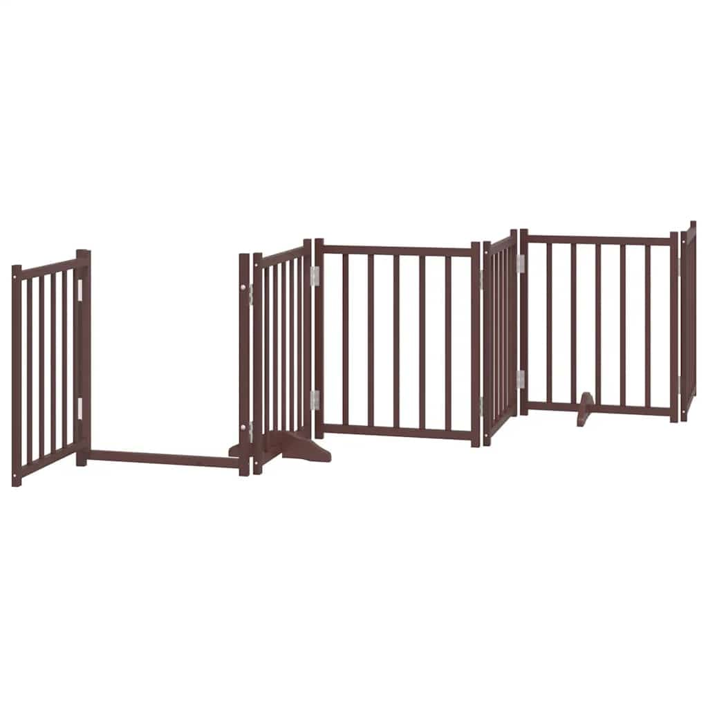 Cancello Cani Porta Pieghevole Marrone 9 Pannelli 450cm Pioppo — miniatura 4 di 11