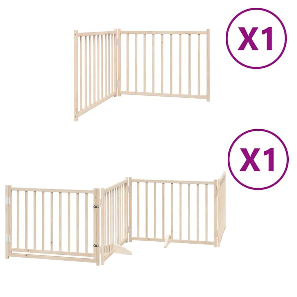 Cancello per Cani Pieghevole 6 Pannelli 480 cm Legno di Pioppo — miniatura 2 di 11