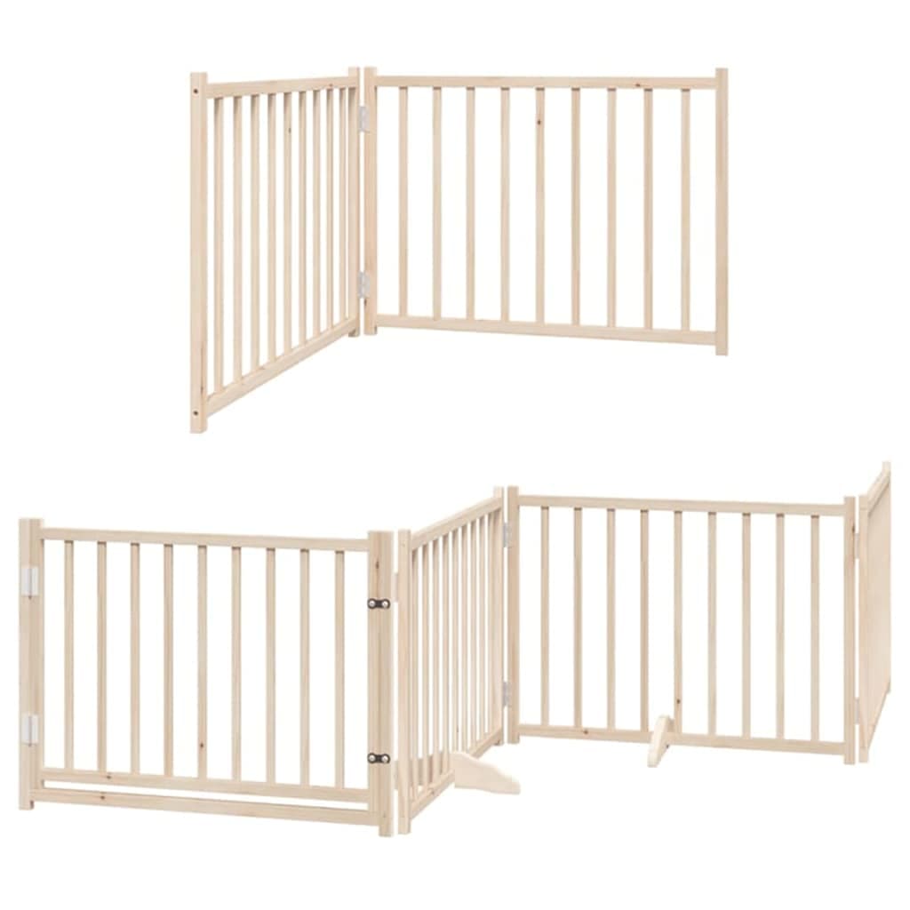 Cancello per Cani Porta Pieghevole 8 Pannelli 640 cm in Pioppo — miniatura 3 di 11