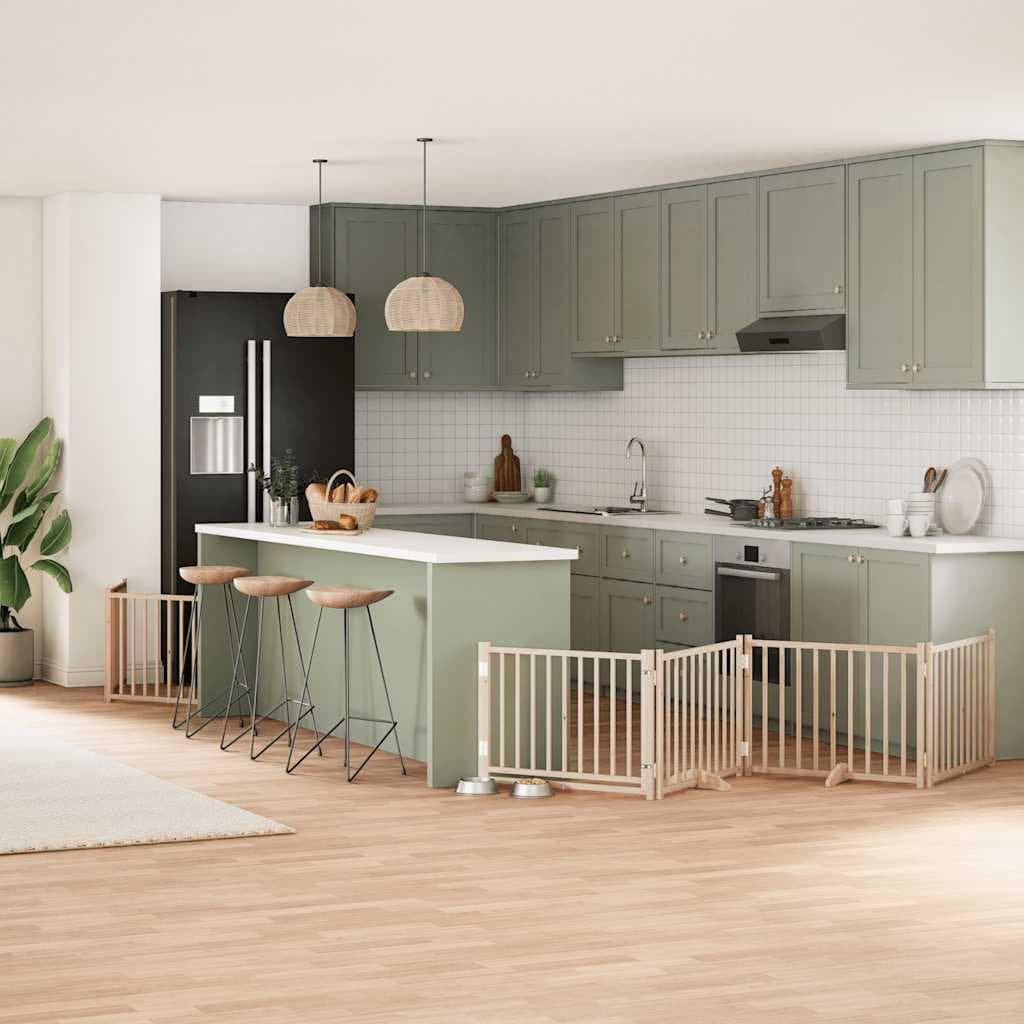 Cancello per Cani Porta Pieghevole 8 Pannelli 640 cm in Pioppo — miniatura 1 di 11