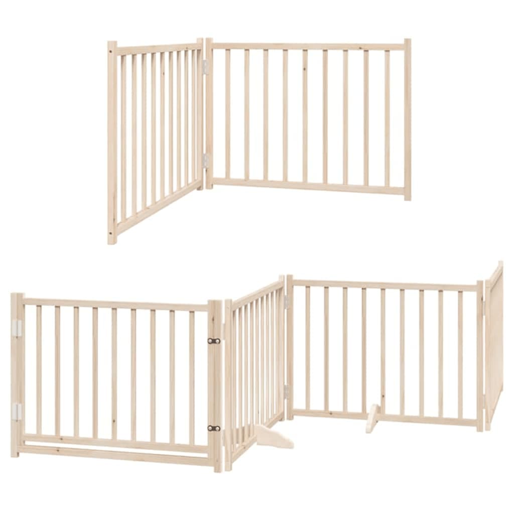 Cancello per Cani Porta Pieghevole 10 Pannelli 800 cm in Pioppo — miniatura 3 di 11