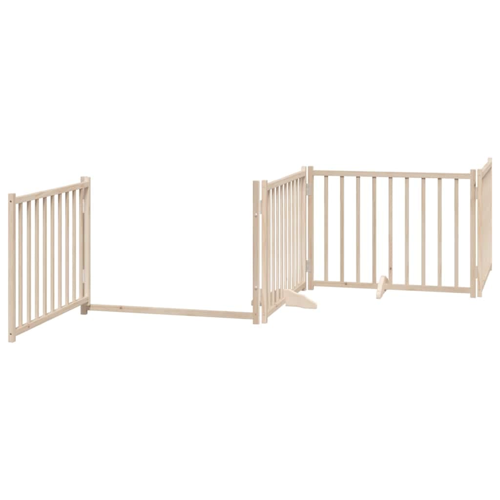 Cancello per Cani Porta Pieghevole 10 Pannelli 800 cm in Pioppo — miniatura 4 di 11