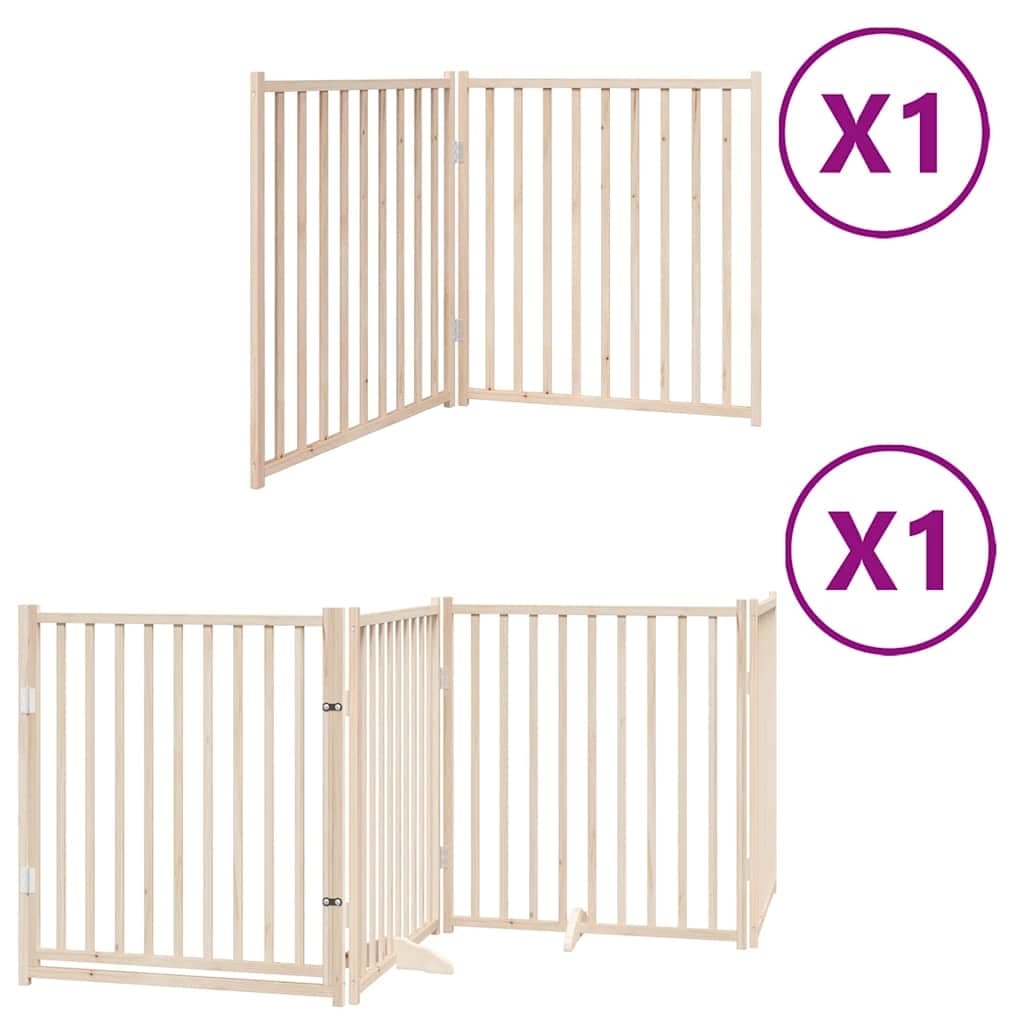 Cancello per Cani Pieghevole 6 Pannelli 480 cm Legno di Pioppo — miniatura 2 di 11