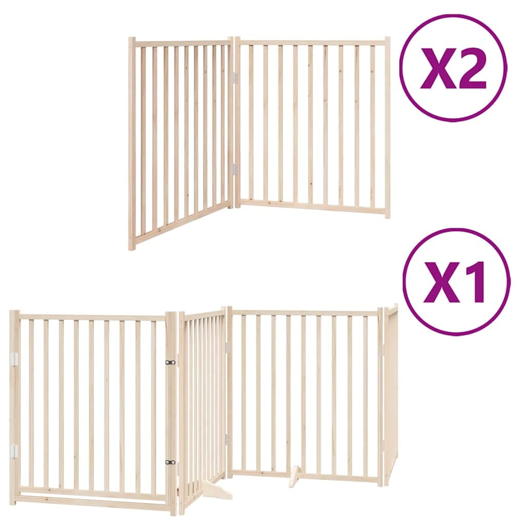 Cancello per Cani Porta Pieghevole 8 Pannelli 640 cm in Pioppo — miniatura 2 di 11