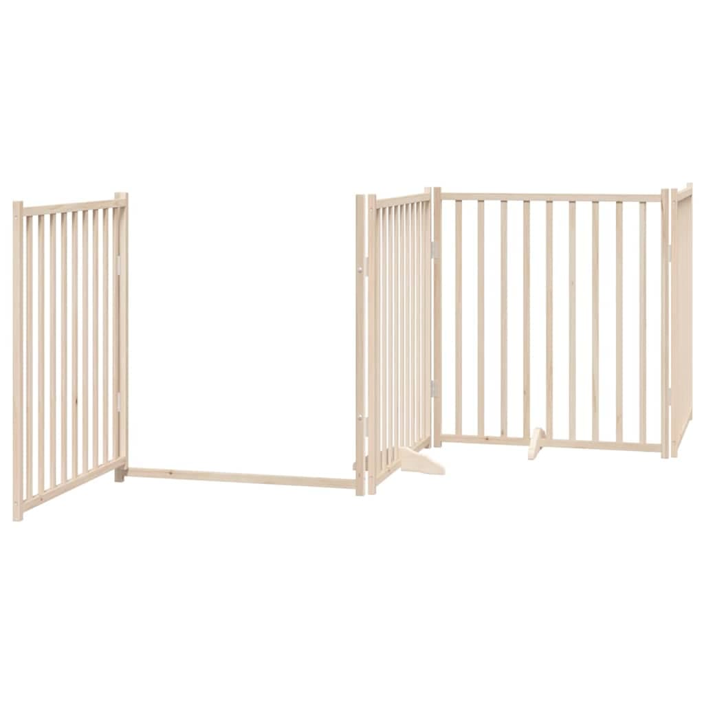 Cancello per Cani Porta Pieghevole 8 Pannelli 640 cm in Pioppo — miniatura 4 di 11