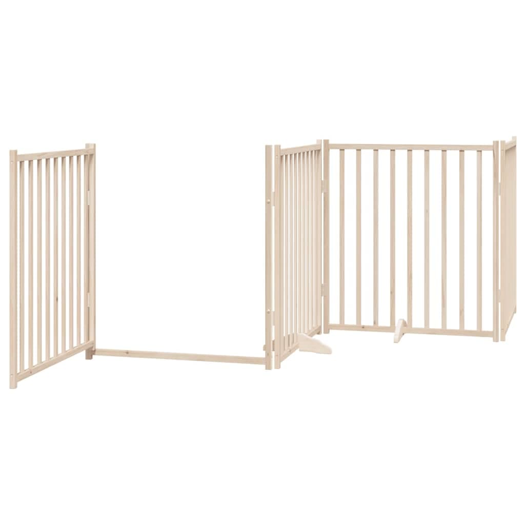 Cancello per Cani Porta Pieghevole 10 Pannelli 800 cm in Pioppo — miniatura 4 di 11