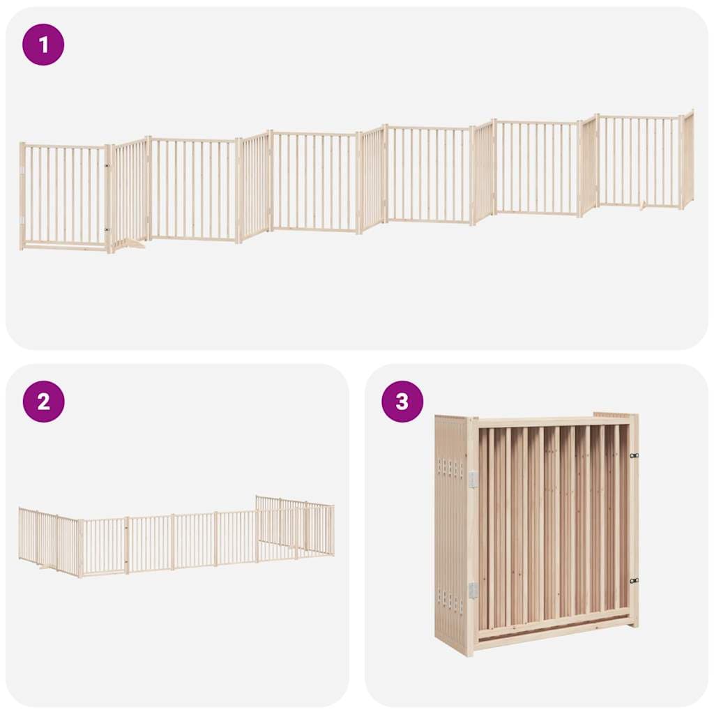 Cancello per Cani Porta Pieghevole 12 Pannelli 960 cm in Pioppo — miniatura 5 di 11