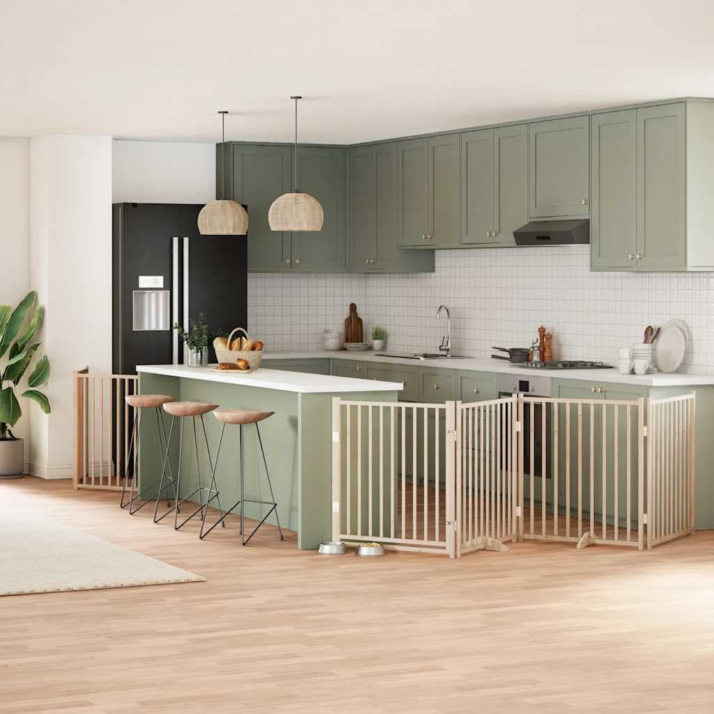 Cancello per Cani Porta Pieghevole 12 Pannelli 960 cm in Pioppo — miniatura 1 di 11