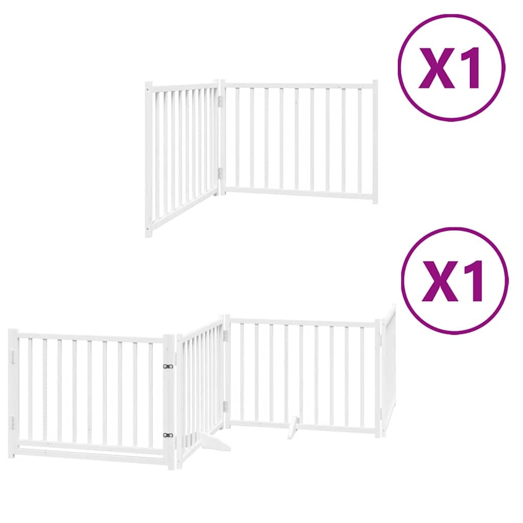 Cancello Cani Porta Pieghevole Bianco 6 Pannelli 480 cm Pioppo — miniatura 2 di 11