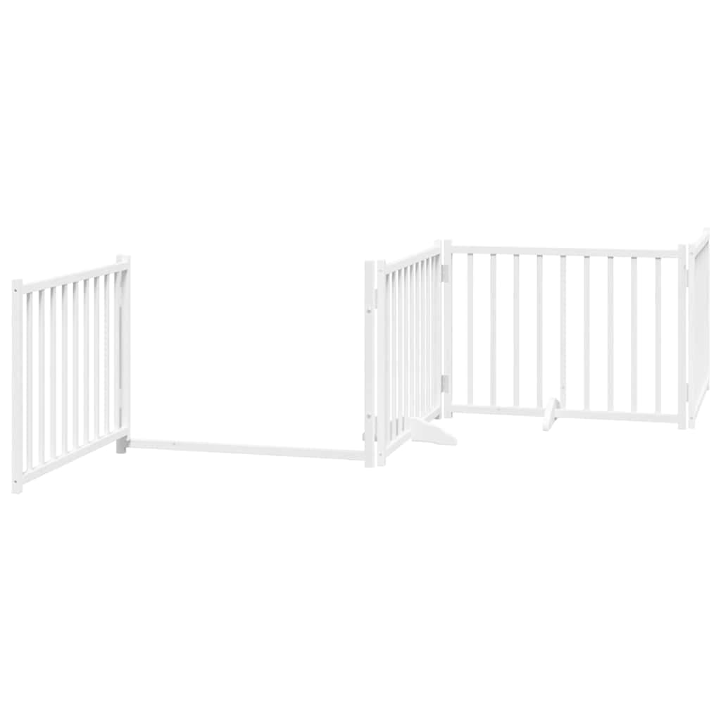 Cancello Cani Porta Pieghevole Bianco 6 Pannelli 480 cm Pioppo — miniatura 4 di 11