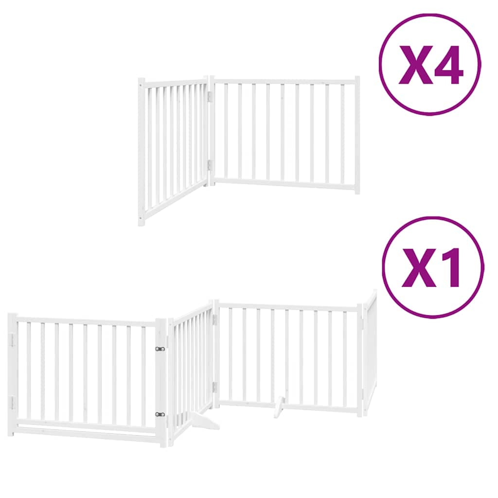 Cancello Cani Porta Pieghevole Bianco 12 Pannelli 960 cm Pioppo — miniatura 2 di 11