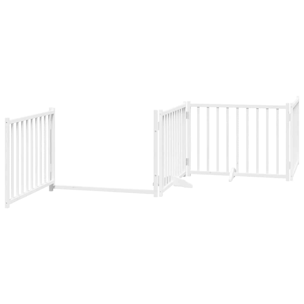 Cancello Cani Porta Pieghevole Bianco 12 Pannelli 960 cm Pioppo — miniatura 4 di 11