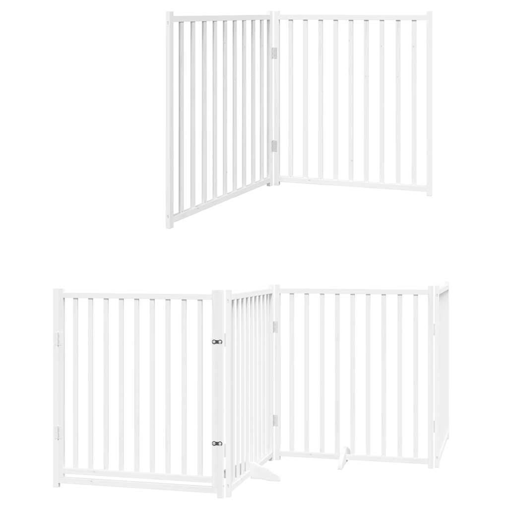 Cancello Cani Porta Pieghevole Bianco 10 Pannelli 800 cm Pioppo — miniatura 3 di 11