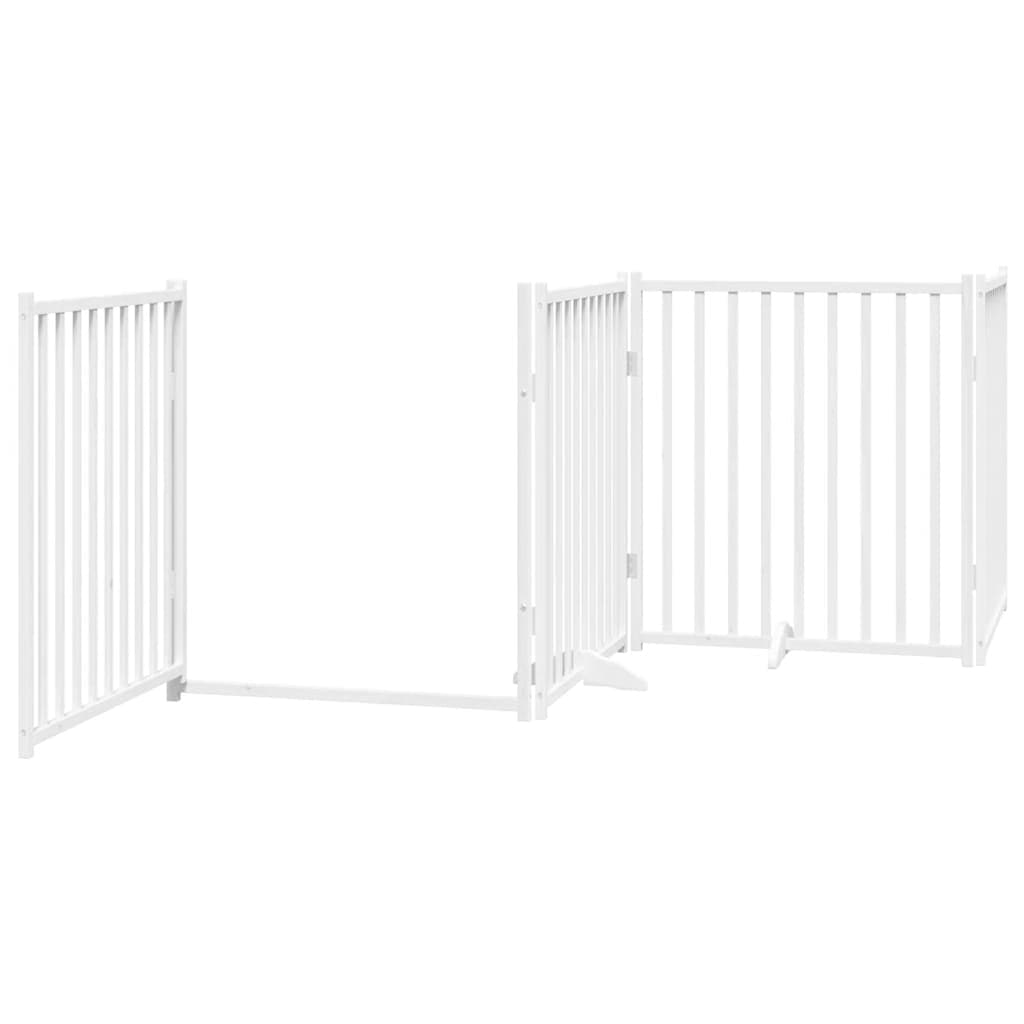 Cancello Cani Porta Pieghevole Bianco 12 Pannelli 960 cm Pioppo — foto 4 di 11