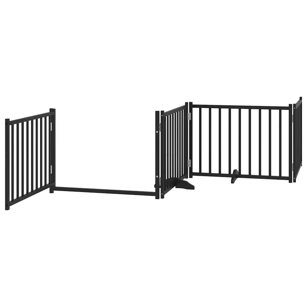 Cancello Cani Porta Pieghevole Nero 10 Pannelli 800 cm Pioppo — miniatura 4 di 11