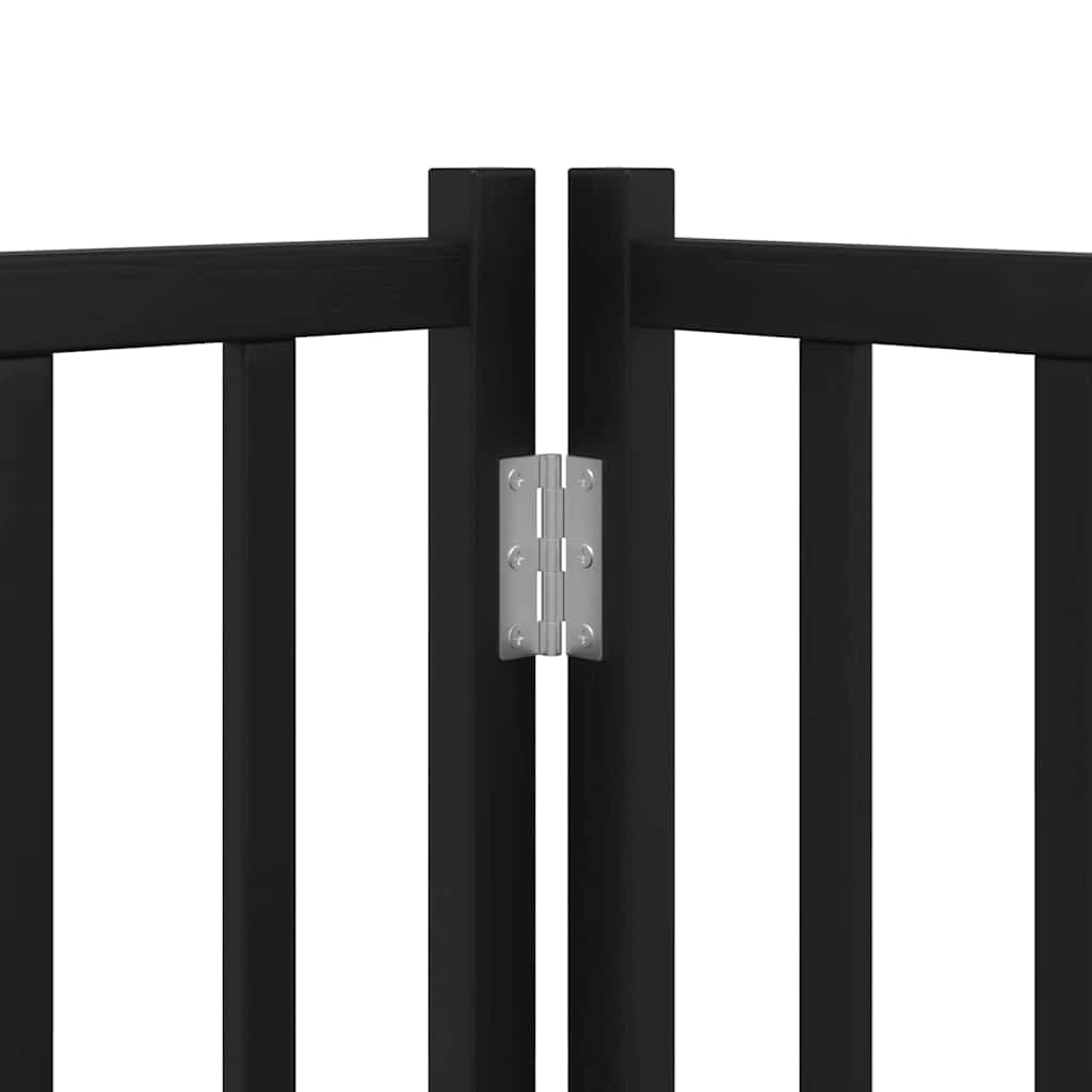 Cancello Cani Porta Pieghevole Nero 10 Pannelli 800 cm Pioppo — miniatura 8 di 11