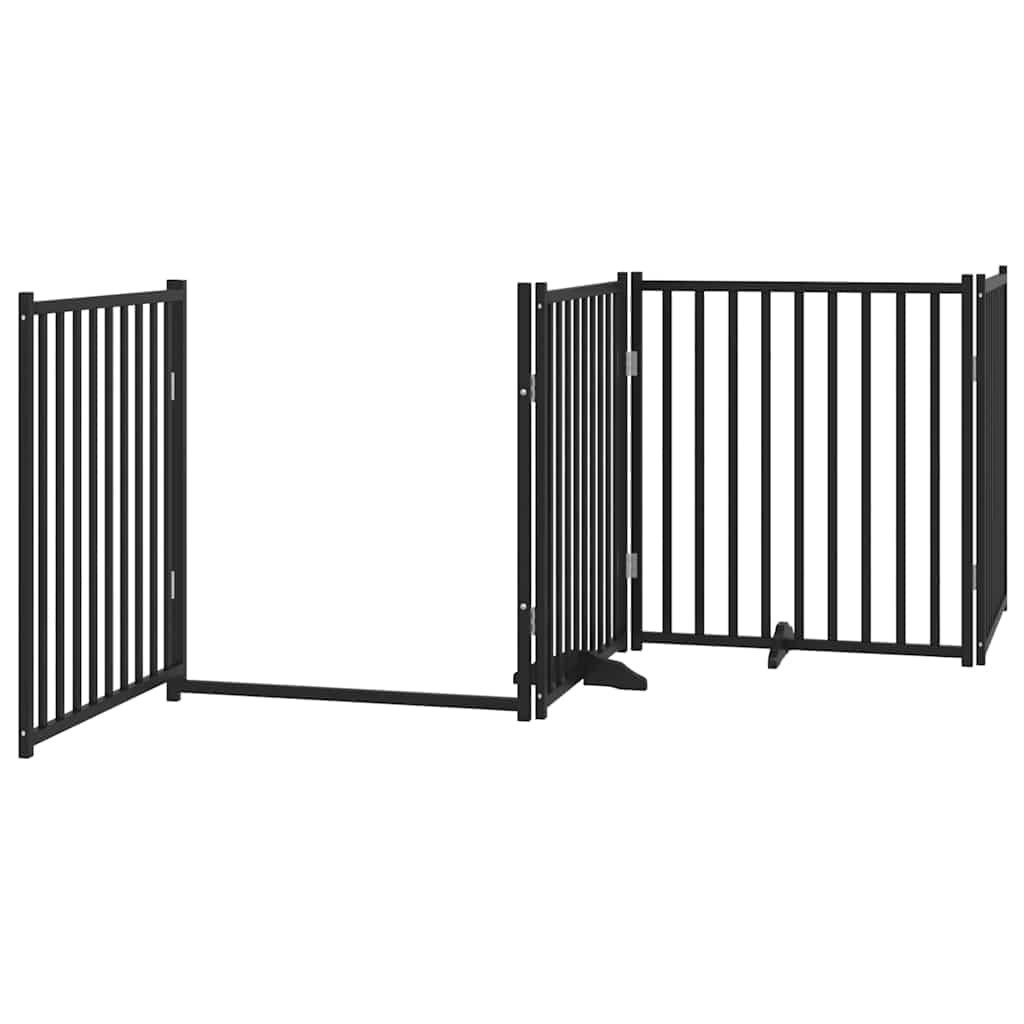 Cancello Cani Porta Pieghevole Nero 12 Pannelli 960 cm Pioppo — foto 4 di 11
