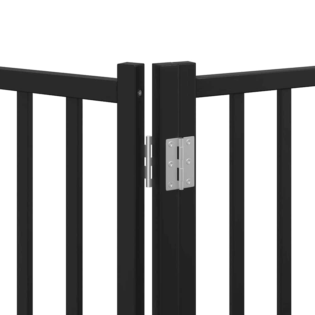 Cancello Cani Porta Pieghevole Nero 12 Pannelli 960 cm Pioppo — foto 10 di 11