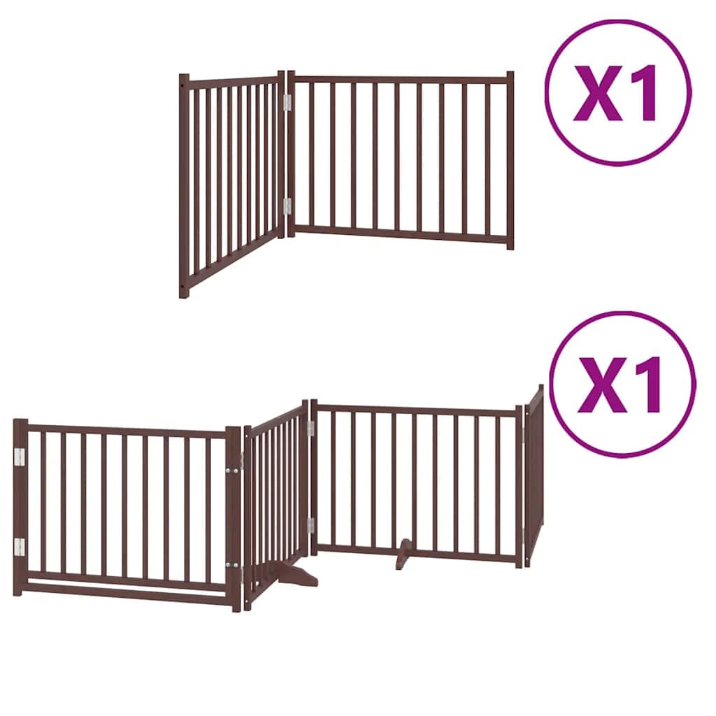 Cancello Cani Porta Pieghevole Marrone 6 Pannelli 480cm Pioppo — miniatura 2 di 11