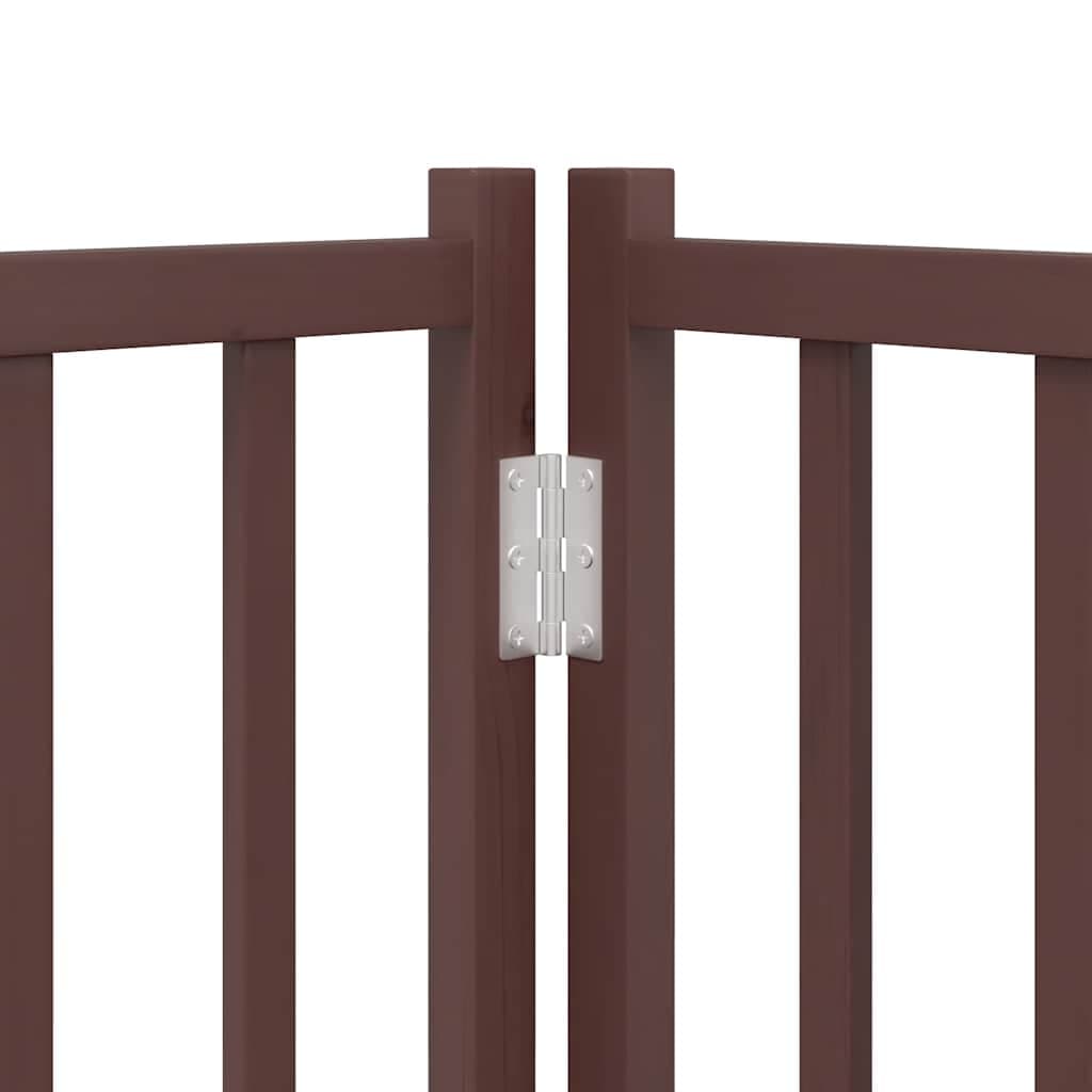 Cancello Cani Porta Pieghevole Marrone 10 Pannelli 800cm Pioppo — miniatura 9 di 11
