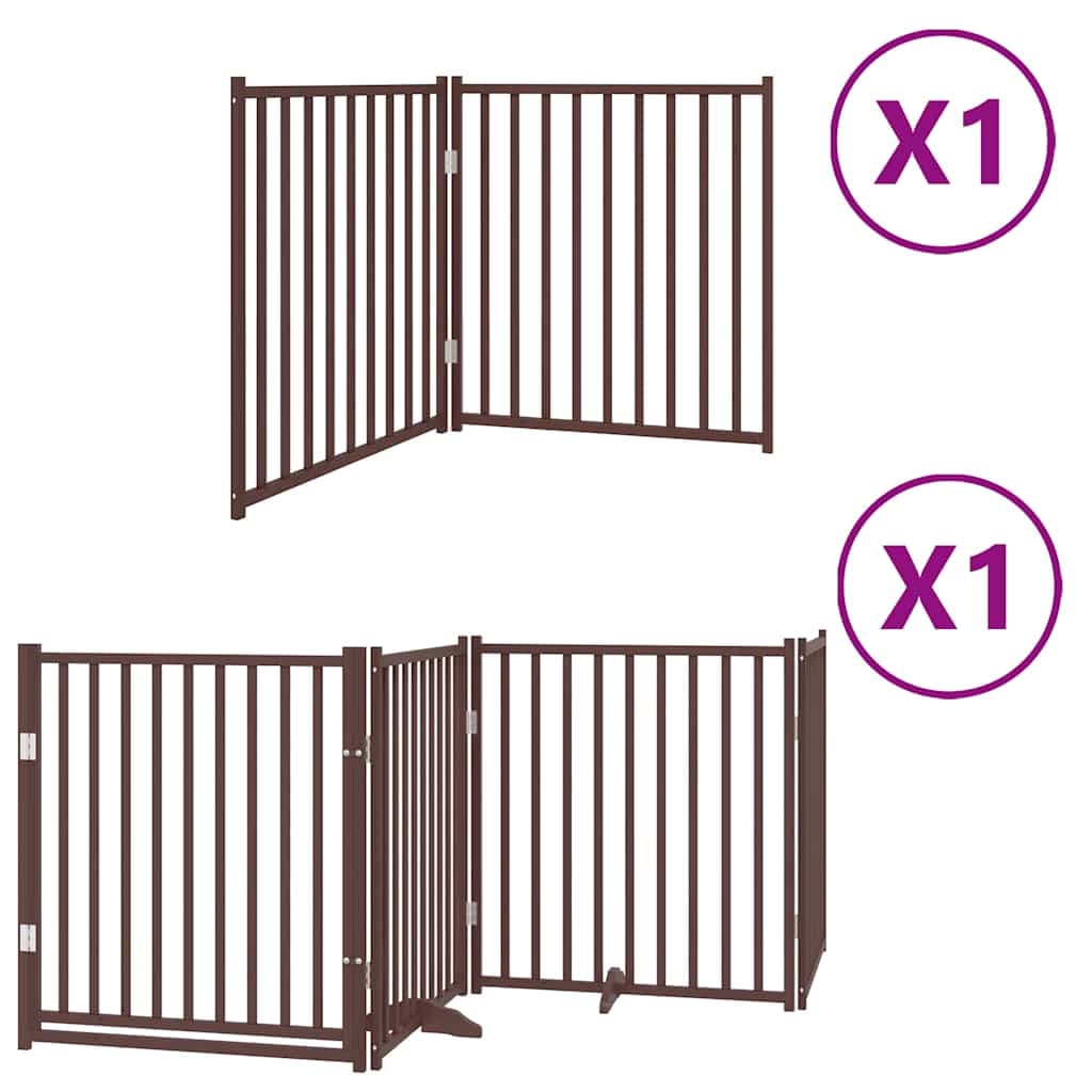 Cancello Cani Porta Pieghevole Marrone 6 Pannelli 480cm Pioppo — miniatura 2 di 11
