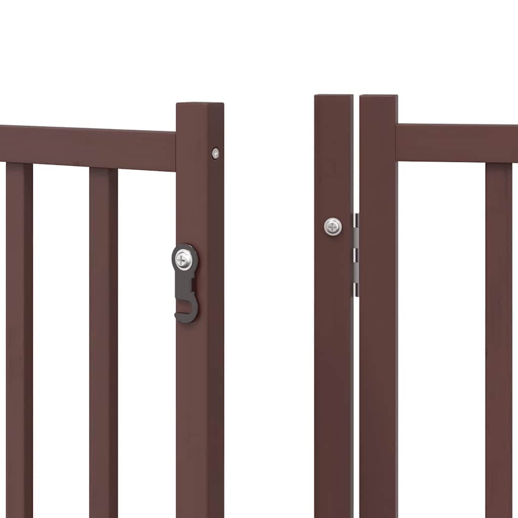 Cancello Cani Porta Pieghevole Marrone 6 Pannelli 480cm Pioppo — miniatura 9 di 11